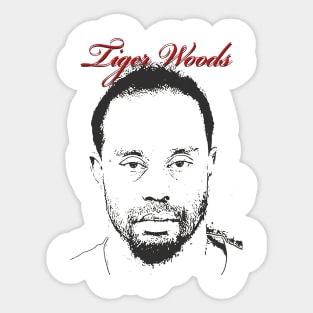 DRAWING VINTAGE - TIGER WOODS Sticker